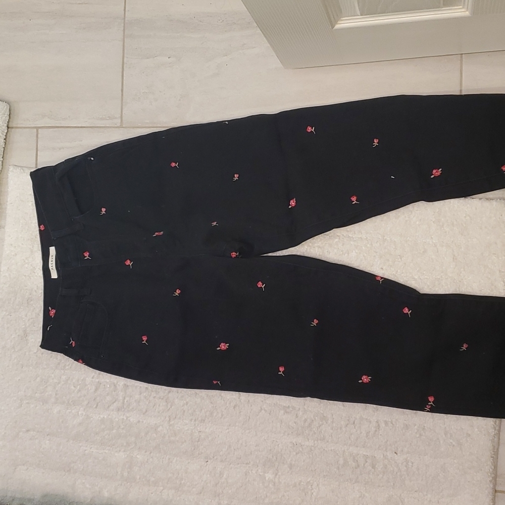 PacSun Black Flower Patterned Pants Size 27